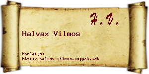 Halvax Vilmos névjegykártya